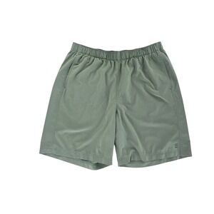 Free Fly Mens L Bamboo Lined 7" Shorts Sage Green Elastic Waist Performance Gym